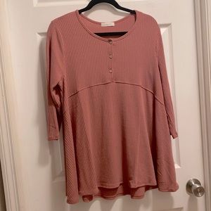 Cherish Ribbed 3/4 Sleeve Top